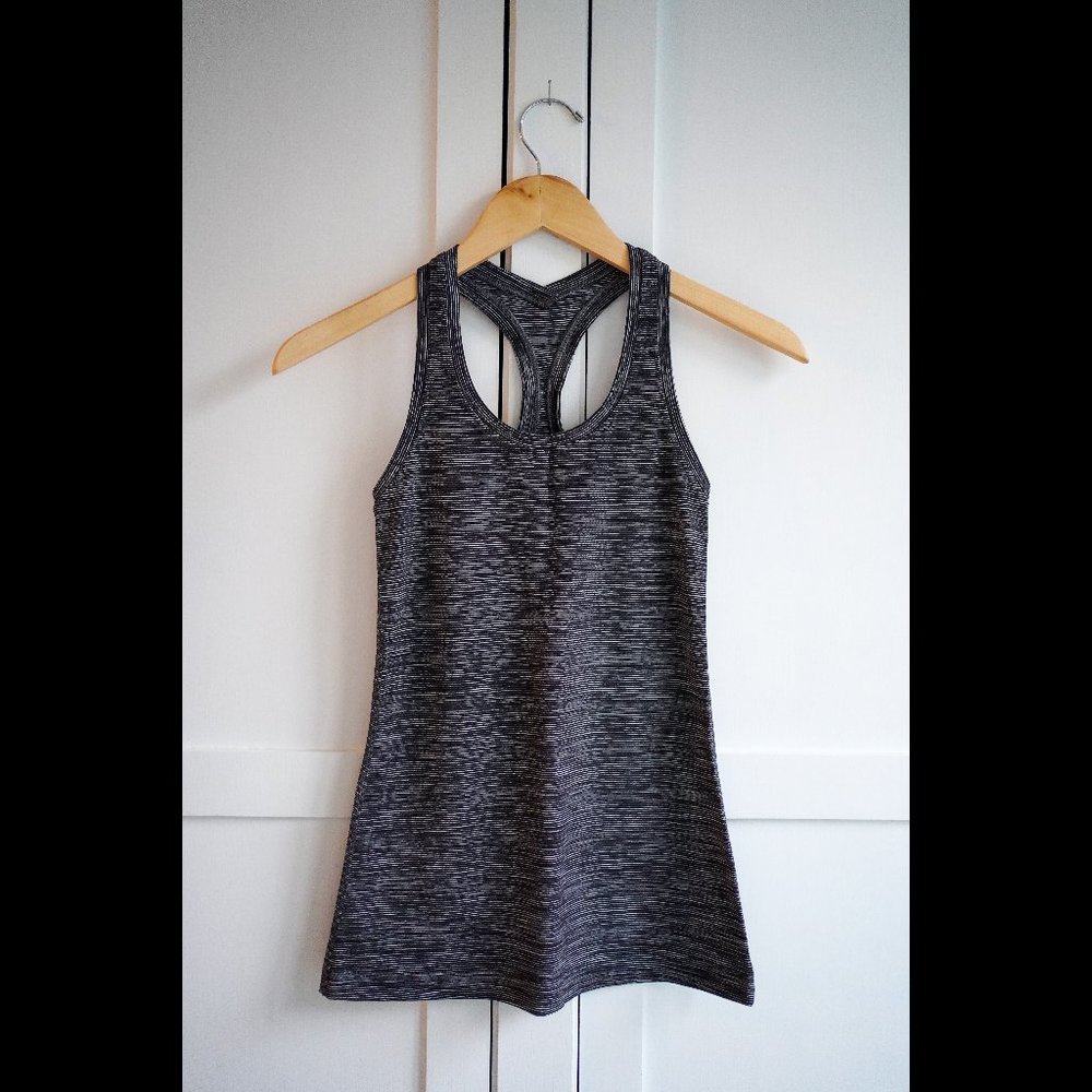 EUC lululemon Cool Racerback *Nulu, Wee Are From Space Dark Carbon Ice Grey, 4